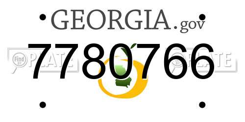 7780766 Georgia License Plate