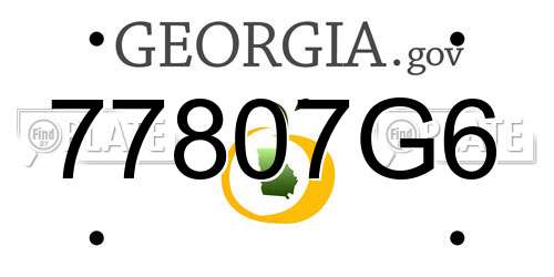 77807G6 Georgia License Plate