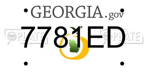 7781ED Georgia License Plate