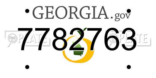 7782763 Georgia License Plate