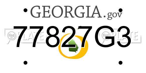 77827G3 Georgia License Plate