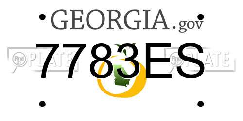 7783ES Georgia License Plate