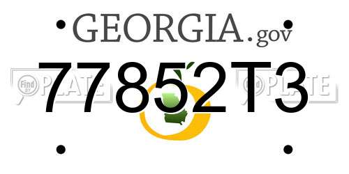 77852T3 Georgia License Plate