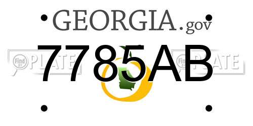 7785AB Georgia License Plate