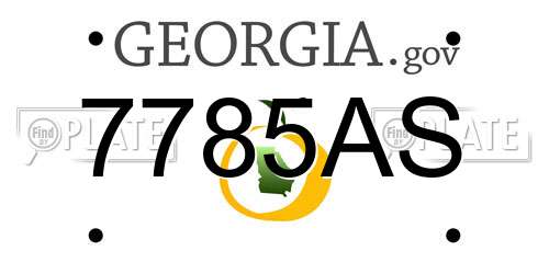 7785AS Georgia License Plate