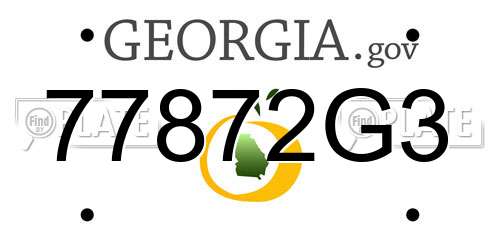 77872G3 Georgia License Plate