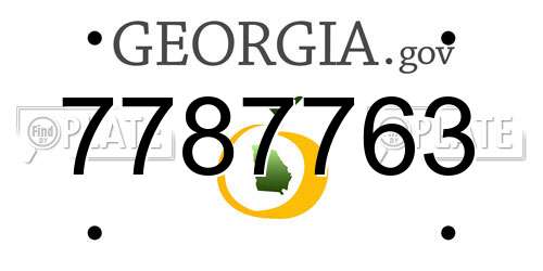 7787763 Georgia License Plate