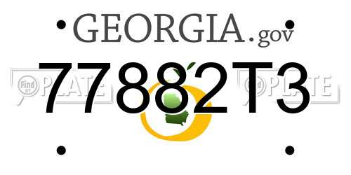77882T3 Georgia License Plate