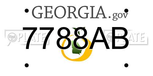 7788AB Georgia License Plate