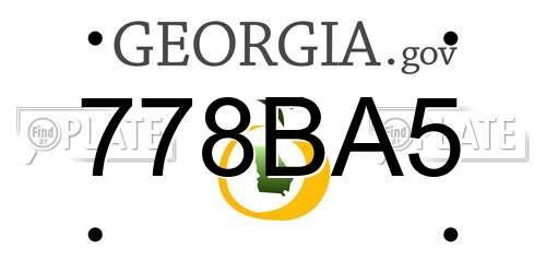 778BA5 Georgia License Plate