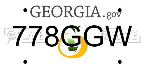 778GGW Georgia License Plate