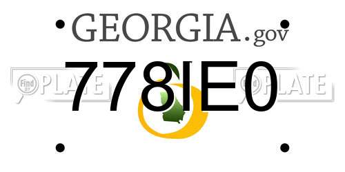 778IE0 Georgia License Plate