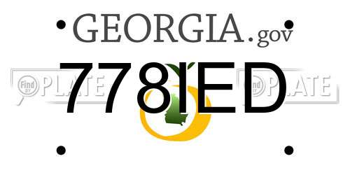 778IED Georgia License Plate
