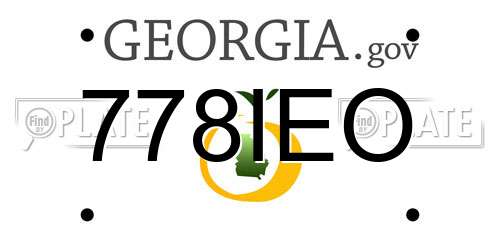778IEO Georgia License Plate