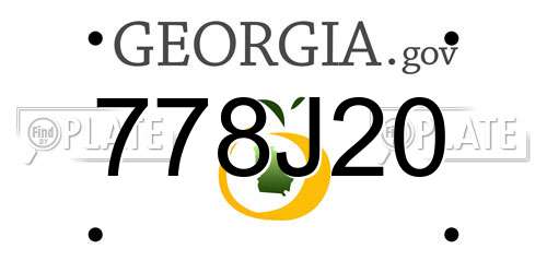778J20 Georgia License Plate