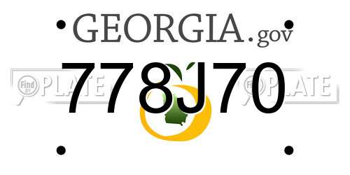 778J70 Georgia License Plate