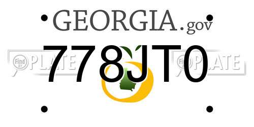 778JT0 Georgia License Plate