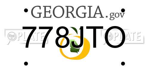 778JTO Georgia License Plate