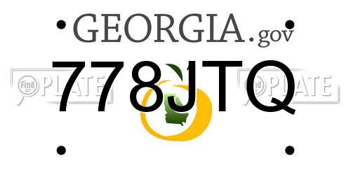 778JTQ Georgia License Plate
