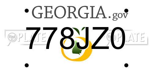 778JZ0 Georgia License Plate