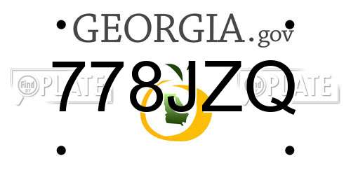 778JZQ Georgia License Plate