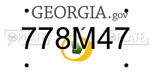 778M47 Georgia License Plate