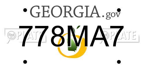 778MA7 Georgia License Plate