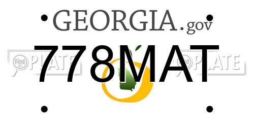 778MAT Georgia License Plate