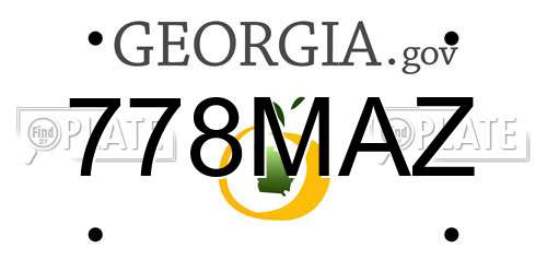 778MAZ Georgia License Plate