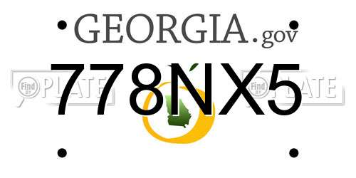 778NX5 Georgia License Plate
