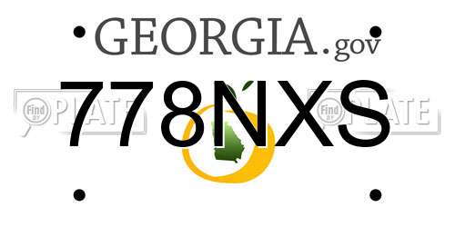 778NXS Georgia License Plate
