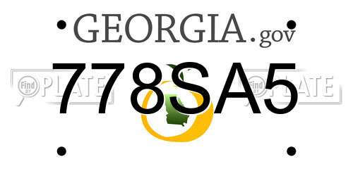778SA5 Georgia License Plate