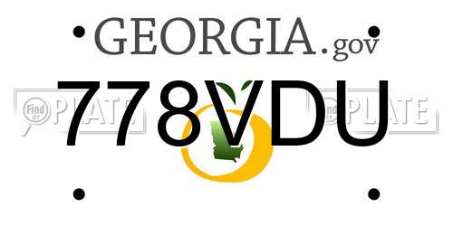 778VDU Georgia License Plate