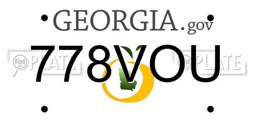 778VOU Georgia License Plate