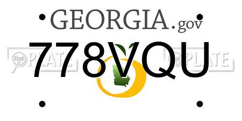 778VQU Georgia License Plate