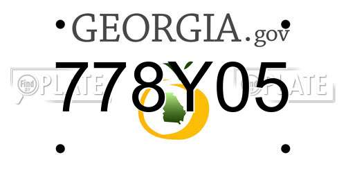 778Y05 Georgia License Plate