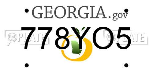 778YO5 Georgia License Plate