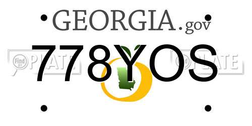 778YOS Georgia License Plate