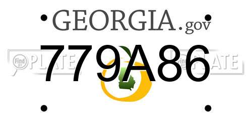 779A86 Georgia License Plate