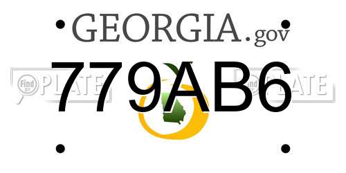 779AB6 Georgia License Plate