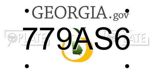 779AS6 Georgia License Plate