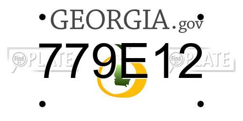 779E12 Georgia License Plate