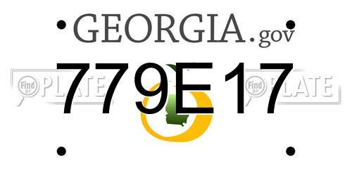 779E17 Georgia License Plate
