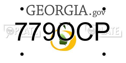 779OCP Georgia License Plate