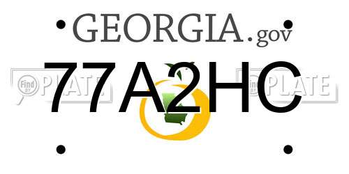 77A2HC Georgia License Plate
