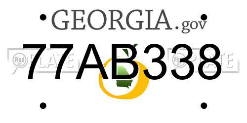 77AB338 Georgia License Plate