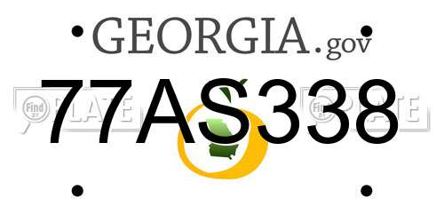 77AS338 Georgia License Plate