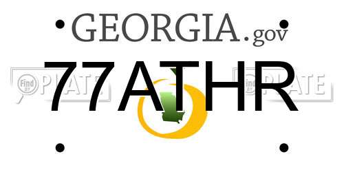 77ATHR Georgia License Plate