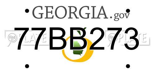 77BB273 Georgia License Plate