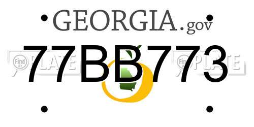 77BB773 Georgia License Plate